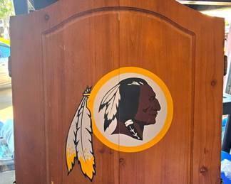 Washington Redskins solid pine dart cabinet