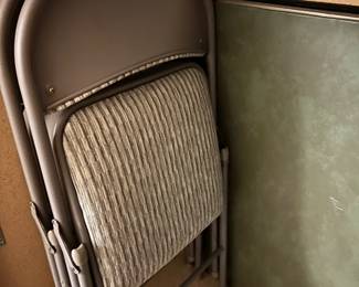 CARD TABLE AND PADDED FOLDING CHAIRS