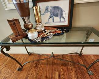 Glass Top Console Table