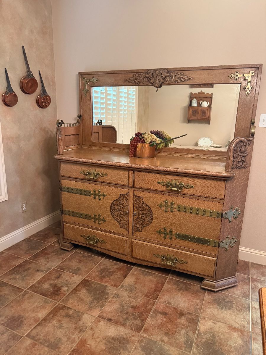 1880's Tiger Oak Buffet 