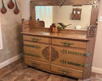 1880's Tiger Oak Buffet 