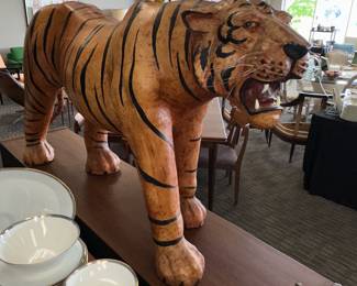 LARGE lifesize LEATHER Tiger ! 