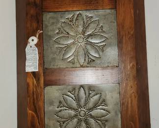 Hanging tin front corner cabinet