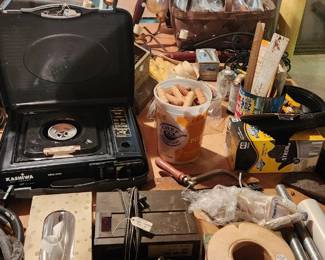 Propane bookstore and case  misc tools and hardware