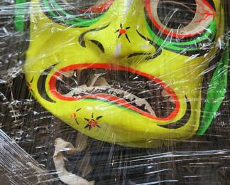 Vintage witch Halloween mask and cape