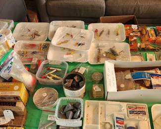 Fishing lures, reels, supplies