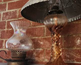 Oil lamp and candle holder