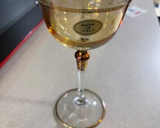 Vintage Italian Gold Trim Stemware