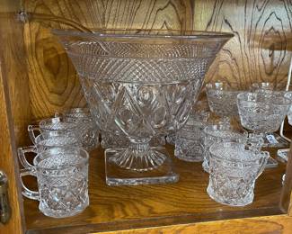 Crystal Punch Bowl Set