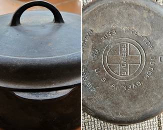 1920s  #8 Griswold dutch oven Erie, PA tite-top