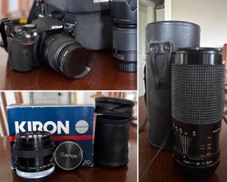 Selection of cameras and lenses