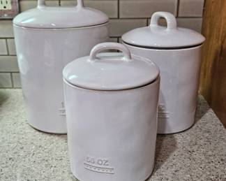Canister set - in creamy white