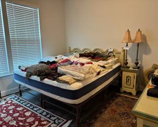 King size bed with painted head board
