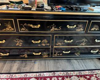 Oriental lacquer double dresser