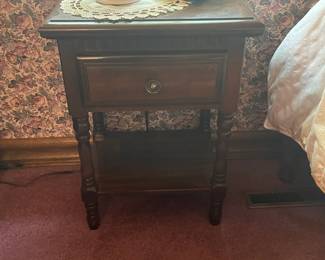 Solid pine single drawer nightstand with shelf- Modern 
