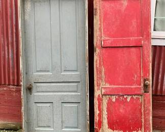 Antique barn and vintage interior wood doors painted – Architectural Salvage, rustic décor