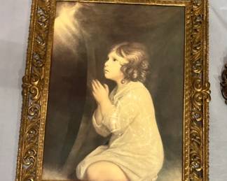 The Infant Samual at Prayer” print in Brass frame