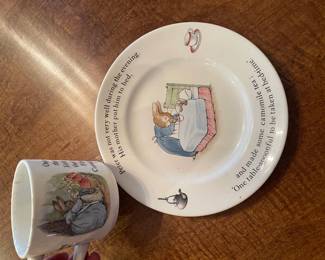 Vintage Wedgewood Peter Rabbit plate and mug - 2-piece set 