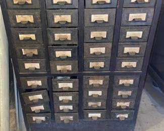 Vintage Industrial parts cabinet- steel casing, 36 drawers