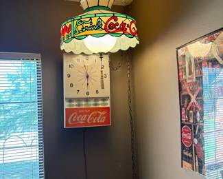 Coca Cola lamp, clock