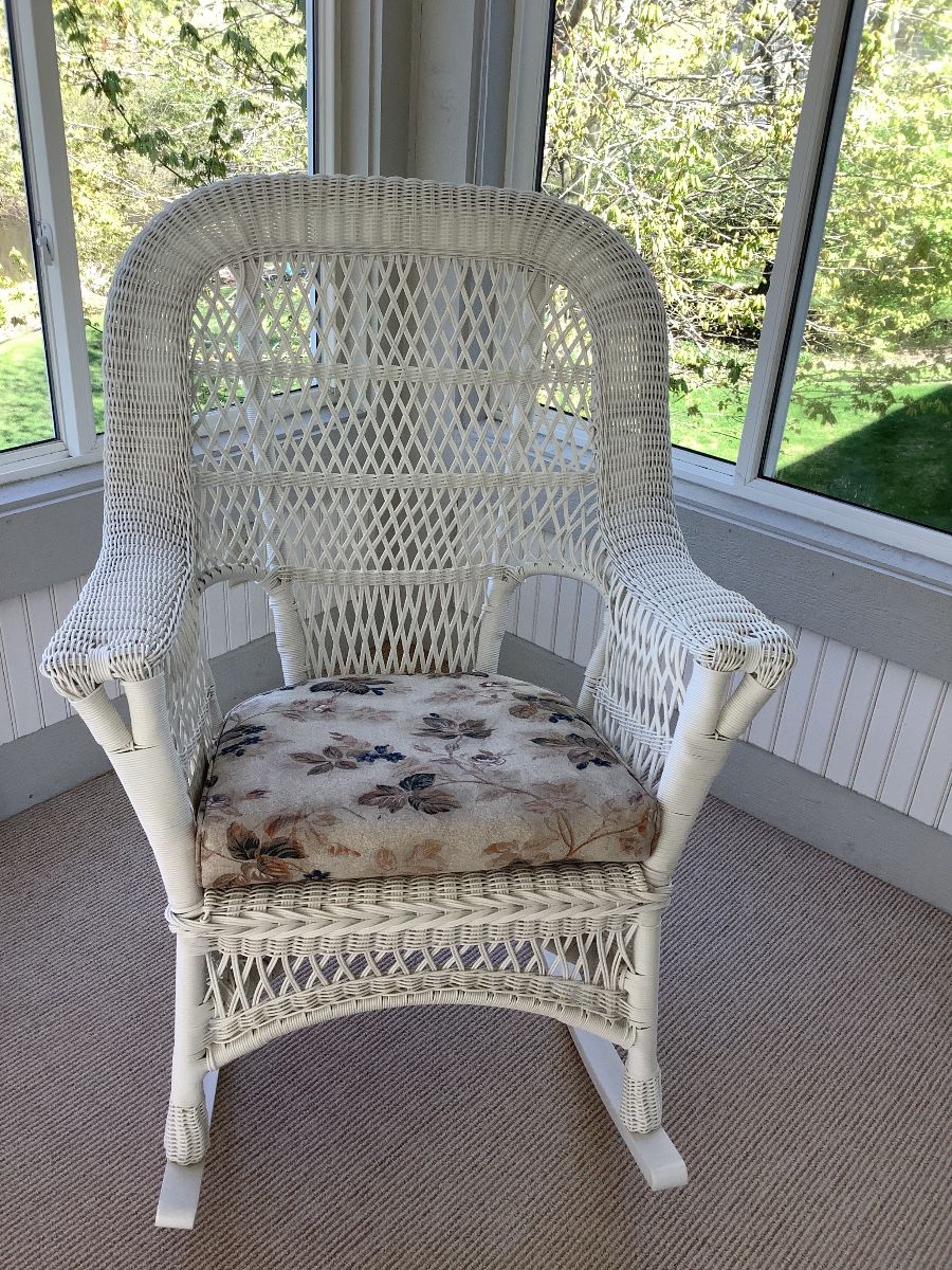 White Wicker Rocking Chair