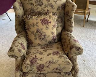 Set of Floral Wing Back Chairs