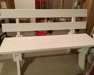 Nice White Wood Bench