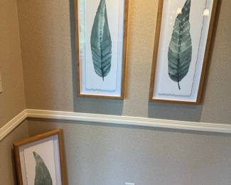 Set of Three Botanical Leaf Watercolor Prints