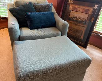 Swivel Accent Chair and Ottoman Set