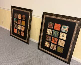 Framed Mixed Media Tile Art Set