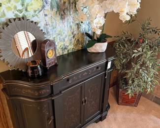 Hooker Furniture Seven Seas Kidney Shaped Black Painted Cabinet