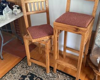 Odd Size swivel seat barstools - one being 36 inches the other 26 inches