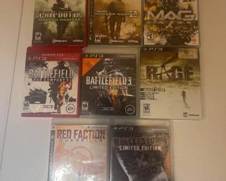 bb PlayStation 3 Shooter Game Lot 8 Call of Duty, Battlefield, Rage, Bulletstorm