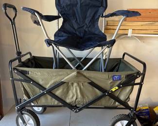 g Folding Wagon and Chair Combo  Portable Utility Cart with Foldable Seat