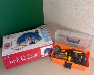 kk Childrens Play Lot  Lakeshore Ultimate Fort Builder Set with Toy Tool Kit  Case