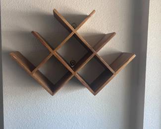 d Geometric Wood Wall Shelf Display Rack