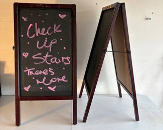 kk Two AFrame Chalk Boards with Dark Wood Frames