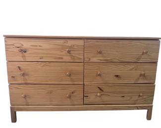 f Wood 6Drawer Dresser with Natural Finish