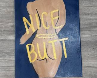 ar Original Acrylic Painting Nice Butt on Canvas