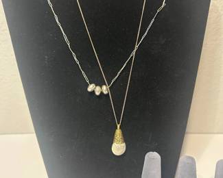 j Sterling Silver 2 Necklaces and 1 Diamond Ring