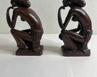 d Pair of HandCarved Wooden Bookends