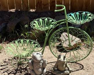 g Green Metal Plant Stand with Three Floral Shelves