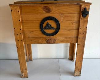 g Backyard Expressions Rustic Mountain Wooden Patio Cooler