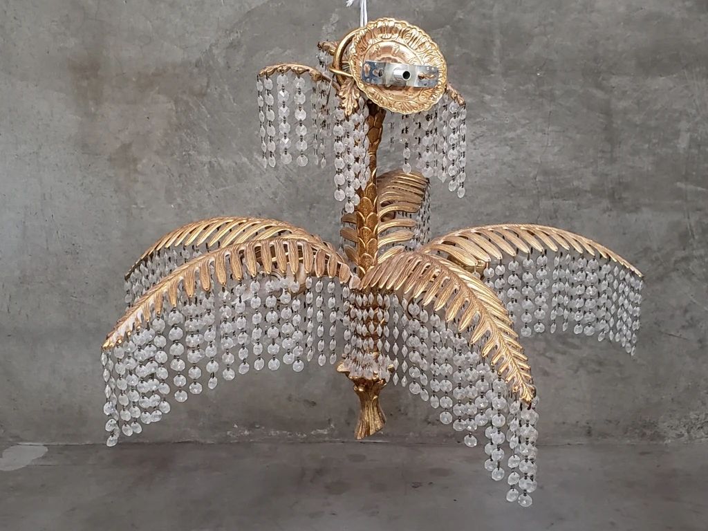  Hollywood Regency-style brass palm leaf