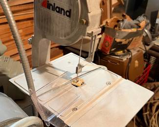 Inland Craft DB-100 tabletop band saw designed for cutting stained glass, ceramic tile, and stone.