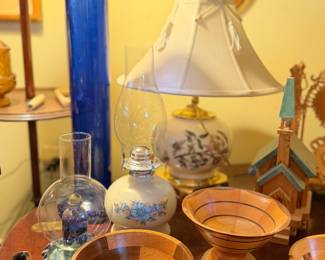 Oil lamps, vase
