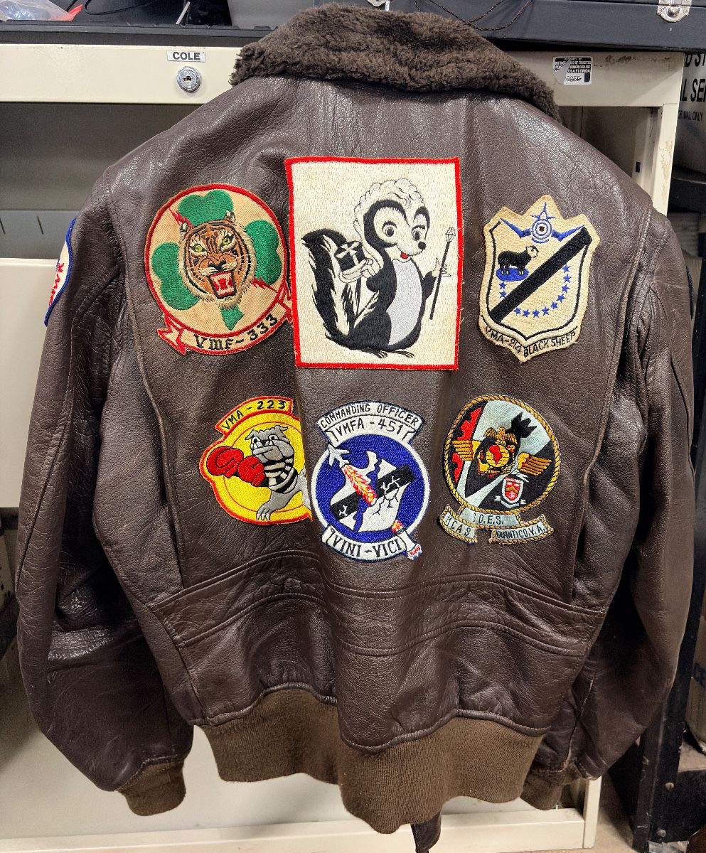 Vietnam era flight jacket with patches