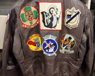 Vietnam era flight jacket with patches