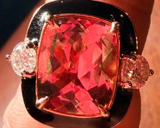 Beautiful Morganite , diamonds, and gold
