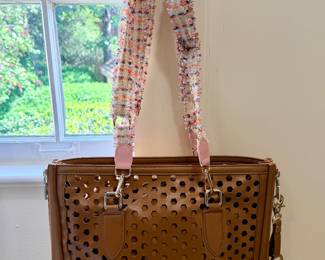 Courage B perforated leather shoulder bag